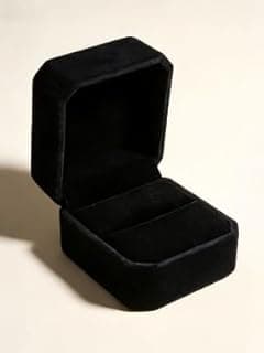 Black Fancy Ring Box Jewelry Box Ring box - Genuine Velvet,Jewelry Display Gift Box for Proposal,Engagement,Wedding