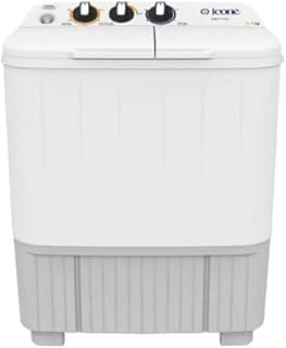 Twin-Tub Washing Machine 7 kg, Semi-Automatic Washer with Separate Wash and Spin Tubs, Energy Efficient, Multiple Wash Programs, Durable White Design for Family Laundry