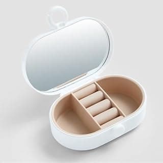 Travel Jewelry Box With Mirror, Portable Multi-functional Mini Storage Box, Women's Gift Organizer.