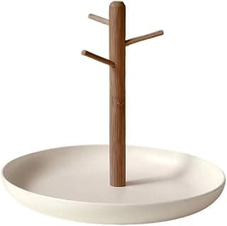 Jitem Jitem Jewelry Tray,Valet and Perfume Tray,Ring Holder, Key Bowl for Entryway Table, Decorative Vanity Tray Organizer for Bedroom (White)