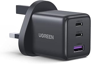 UGREEN Type-C Charger 30W for iPhone 17 Pro Max Charger, 3 Ports, 38% Smaller Than Original, GaN Fast iPhone Adapter 4-Security Protection USB-C Adapter for iPhone 16/15/14, Samsung S26, iPad Air