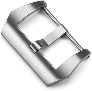 ZHXKSH Watch Band Pin Buckle, 24mm Stainless Steel Replacement, 4mm Tongue, Silver