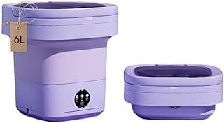 Wemart Portable Washing Machine, 6L Upgraded Large Capacity Foldable Mini Washing Machine, Small Washer For Baby Clothes, Underwear Or Small Items, Apartment, Dorm, (Purple, 6L)