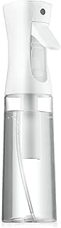 MOMENT MOMENT Continuous Spray Bottle for Hair Empty Hair Mist Sprayer Plastic Refillable Leak-Proof Ultra Fine Water Mister for Curly Hair, Salons, Plants, Cleaning (White,10.1oz/300ml)