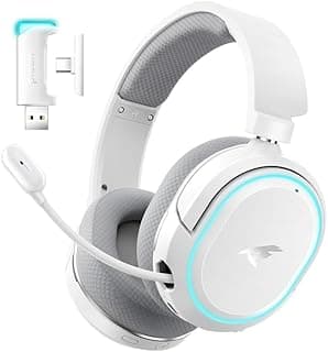 Picun G2 2.4G Wireless Gaming Headset, 7.1 Surround Sound,2.4GHz USB Gaming Headphones Bluetooth ENC Noise Canceling Mic, Bluetooth Headset for PC PS5 PS4 Mac Switch