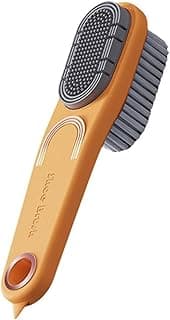 Long Handle Multifunctional Double-Sided Shoe Brush, 2in1 Shoe Cleaning Brush - Soft & Stiff Brush for Cleaning Various Shoes and Clothes(Yellow)