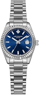 Lee Cooper Women's 2015-3 Movement Watch, Date Display and Metal Strap - LC08126.390, Dark Blue