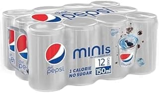 Diet Pepsi Mini Can Soft Drink, 12 X 150 Ml