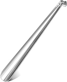 Metal Shoe Horn Long Handle for Seniors, Stainless Steel 11.8" Shoe Spoon for Men Women, Extra Long Shoe Horn for Seniors (Silver)