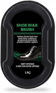 SYOSI Shoe Shine Sponge for Leather Shoes and Boots Instant Gloss Shoe Polish Sponge for Leather Bags and Jackets Dual Sided Cleaning and Polishing Kit for Professional Leather Care Neutral Color