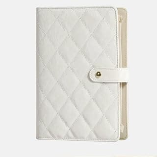Quilted Jewelry Organizer Book, Portable Travel Jewelry Storage Binder with Removable Pages & Velvet Lining, Waterproof PU Leather Jewelry Folder for Rings, Necklaces, Earrings – Velvet White