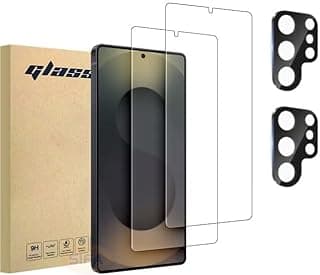 [2+2 Pack] Samsung Galaxy S25 Ultra Screen Protector with Camera Lens Protector, Touch Sensitive Ultrasonic Fingerprint Unlock, HD 9H Hardness Bubble Free Scratch Resistant, Case Friendly