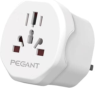PEGANT PEGANT World to UK Plug Travel Adapter 3-pin Accept all Europe EU UK Australia China Russia Turkey Spain Worldwide Power Outlet Converter