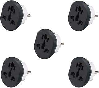 GoodTool GoodTool Travel Adapter 16A US Australia UK to EU Germany Electrical Socket, Travel Conversion EU Plug, Universal to EU Plug Adapter, 5 Pieces