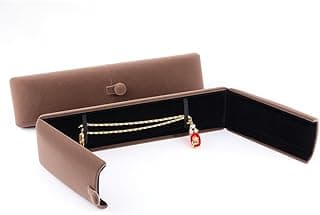 Brown Velvet Necklace Long Chain Box Jewelry Gift Box Pendant Bracelet Jewelry Packaging Boxes for Wedding Engagment Proposal Gift