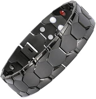 AC&L Black stainless Steel magnetic Health Honey comb Design Bracelet
