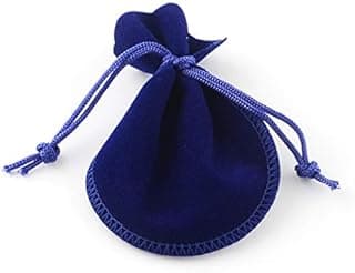 10Pcs Calabash Shape Velvet Bags 9x7cm Drawstring Jewelry Pouches for Christmas Anniversary Holiday Party Gift Jewelry Storage Packaging (Medium Blue)