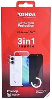 Xonda 3 in 1 Phone Protection Pack for Iphone 17, Privacy
