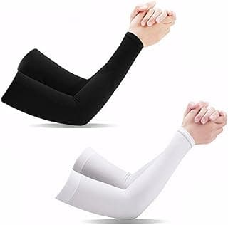 T Tersely [ 2 Pairs ] UV Protection Cooling Arm Sleeves, T Tersely UPF 50 Arm Warmers for Men Women Youth Arm Support for Cycling Baseball Basketball Driving,Arm Compression Sleeves,One Size Fit Most