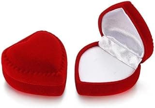 1PCS Velvet Jewelry Box Wedding Ring Box for Earrings Necklace Bracelet Gift Box (Red)