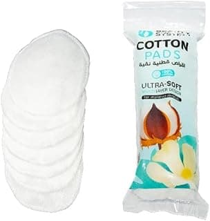 Beauty System Pure Cotton Pads, 100% Cotton, Makeup Remover, Soft and Effective, Multi-Purpose, 80 Count