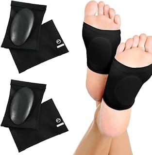 Goodern Goodern Compression Arch Support Sleeves with Gel Pad,2 Pairs Bandage Arch Pad Flatfoot Orthotics Inserts Provides Foot Arch Support Elastic Foot Sleeves for Women Men Flat Foot High Arches-Black