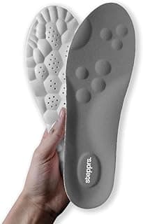 Stepprs Original Stepprs Comfort Shoe Insoles for Men Women Adjustable Size 4D Memory Foam Cloud Soles Arch Support Improved Posture (Gray, EU 41-42 (UK Men 7.5-8.5|UK 9-10))