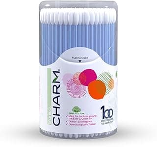 Sanita Charm Drums Ear Buds Round Box 100-Pieces, 24 cm Size, White