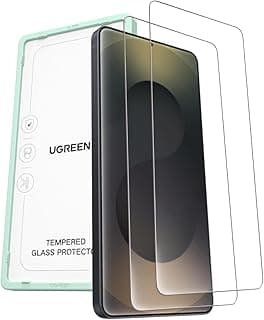 UGREEN for S26 Ultra Screen Protector 9H Military Grade Ultimate Drop Protection Instant Fingerprint Unlock Ultra Clear Tempered Glass Screen Protector Anti Scratch Easy to Install (2 Pack)
