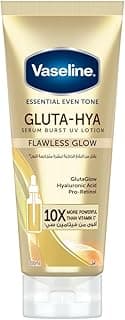 Vaseline Essential Even Tone Body Lotion with moisturising petroleum jelly, Flawless Glow, Gluta-Hya Serum Burst UV, 10X More Powerful than Vitamin C, 200ml