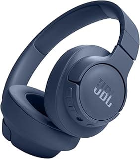 JBL Tune 720BT Wireless Over-Ear Headphones, Pure Bass Sound, Bluetooth 5.3, 76H Battery, Hands-Free Call, Multi-Point Connection, Foldable, Detachable Audio Cable - Blue