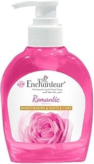 Enchanteur Romantic Liquid Hand Soap - 250ml | Immerse Your Senses in a Romantic Symphony of Bulgarian Roses and White Jasmine | Gentle Cleanse, Long-Lasting Fragrance