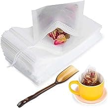 100Pcs Disposable Tea Filter Bags,Fillable Tea Bag Tea Bag Organizer, Drawstring Filter Paper Tea Bags for Loose Tea, Coffee, Spices, Herbs, DIY Floral Tea, Herbal Tea DIY (7 * 9cm)