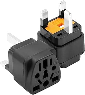 cracows Travel Plug Adapters Cracows Power Adapter Converter Plug British Standard 13A With Fuse,EU/UK/US/AU/CN/JP//Asia/Italy/Brazil TO UK Travel Adaptor (Ys A13 Black - 1 PACK)