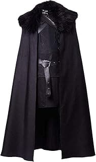 YYCHER Cosplay Costume Black Coat Game of Thrones Jon Snow Costume Night's Watch (Black, XXL)
