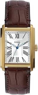 Fossil Carraway Watch for Men, Quartz Three Hand Movement with Leather or Stainless Steel Strap