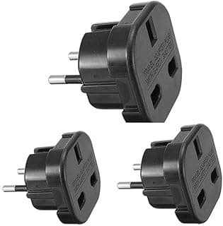 LinJie LinJie Electrical Socket UK to EU AC Power Adapter Plug Adapter 3 Pack Travel Charger Power Plug Adapter - Dual Inputs - Safe Grounded - Universal Socket, Plug Kit for The Most of Europe,10A/16A 240V