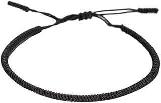 kelistom Handmade Tibetan String Bracelets for Women Men Boys Girls, Buddhist Kabbalah Adjustable Hand-woven Cord rope Bracelet for Protection and Luck, Red Black Colored rope, Cotton, Cubic Zirconia, One Size