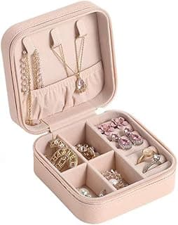 Portable Jewelry Organizer Box - Travel Storage Case for Earrings, Necklaces, Rings, Bracelets | Compact & Durable(pink)