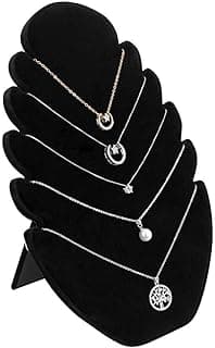 ALMEKAQUZ ALMEKAQUZ Jewelry Display Necklace Stand for Chains and Pendants,1Pcs Velvet Necklace Holder with 5 Notches for Hanging Pendant, Choker,Chain Display Organizer for Showcase & Retail (Black)