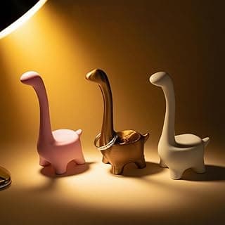 1pc Ring Dinosaur Stand Desktop Decoration for Storing Jewelry Birthday College Style Design (Golden)