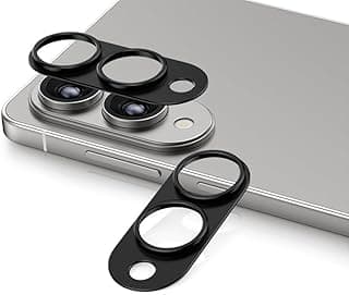 Compatible with Samsung Galaxy S25 Edge Lens Protector, 2 Pack Aluminum Alloy Metal Camera Lens Protection, Anti-Scratch-Black