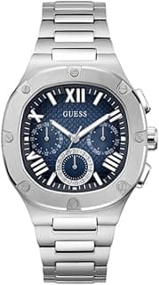 GUESS Men's Does not Apply Headline Quartz Watch, Silver Tone, one, GW0572G1