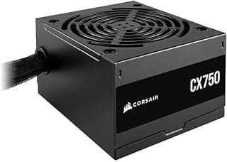 CORSAIR CX750 ATX 750W Power Supply - 80 Plus Bronze Certified - Low Noise - Sheathed Cables - Non-Modular - EU - Black