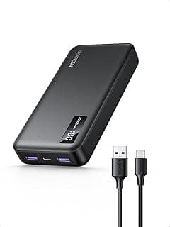 UGREEN Power Bank 20000mAh, 22.5W Portable Charger with PD 3.0 Fast Charging and USB C Input and Output with Digital Display, Includes Cable for iPhone 17 Series, Galaxy S26U/S25/S24, iPad, AirPods