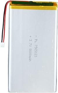 Uxney 3.7 V 8000 mAh Battery 7565121 Lithium-Polymer Ion Lithium-Ion Li-Po Battery with 2P-PH Connection with 2.0 mm Pitch