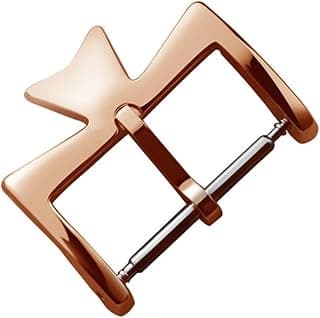 GANYUU GANYUU Stainless Steel Watch Clasp For VC Vacheron Watch Strap Buckles Constantin Silvery Golden Rose gold Metal Pin Clasp 16MM 18MM (Color : Rose gold, Size : 18mm)