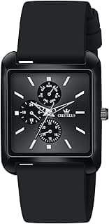 CRESTELLO Silicone Strap Analog Wrist Watch for Men (Brown/Green/Blue/Black Dial) | CR-G032SLC