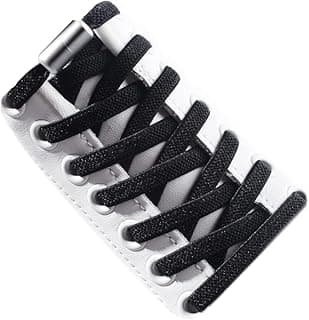 Proxima Direct (1 Pair) Elastic No Tie Shoelaces, Proxima Direct Semicircle Shoe Laces Quick Lazy Metal Lock Laces Shoe Strings, System With Elastic Shoe Laces - One Size Fits All Kids & Adult, Elderly