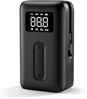UGREEN Portable Air Compressor, Digital Tire Pressure Detection Air Pump Tyre Inflator with LED Light (Max 150 PSI) Auto Shut Off Electric Pump for Car, Bike, Ball, etc